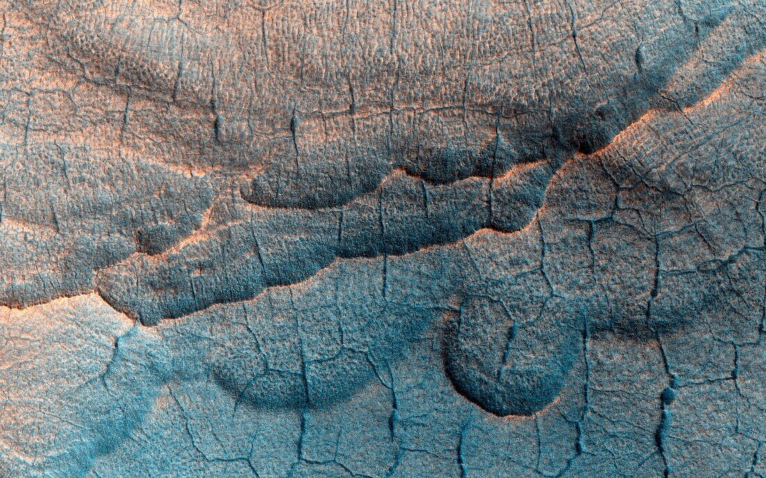 Thermokarst landscape on Mars, MRO image