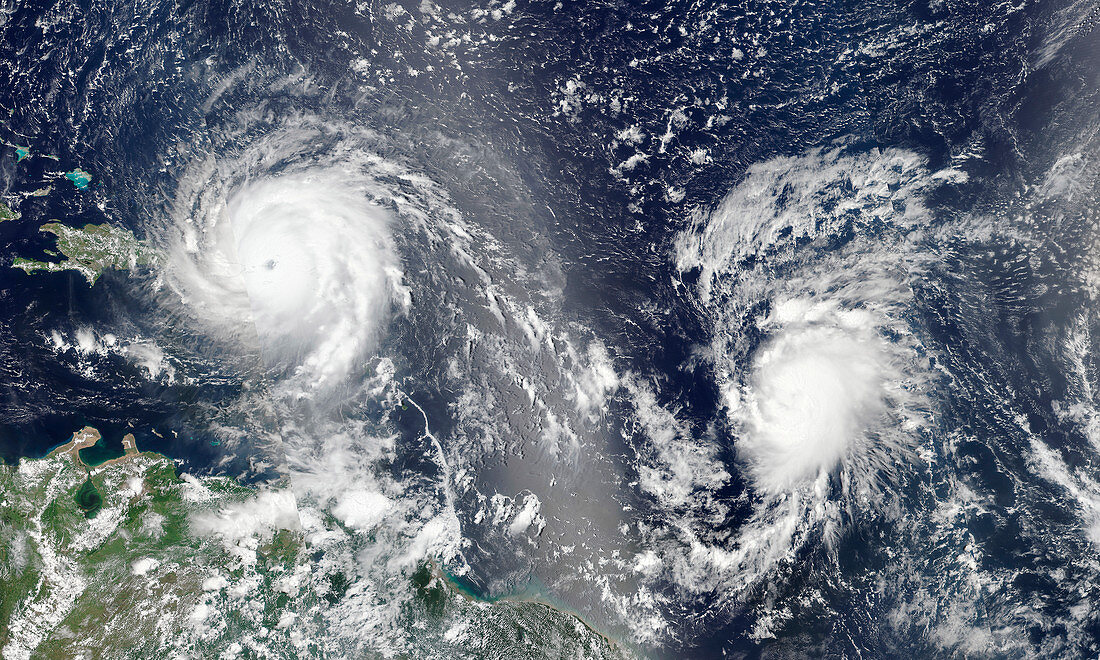 Hurricanes Irma and Jose, satellite image