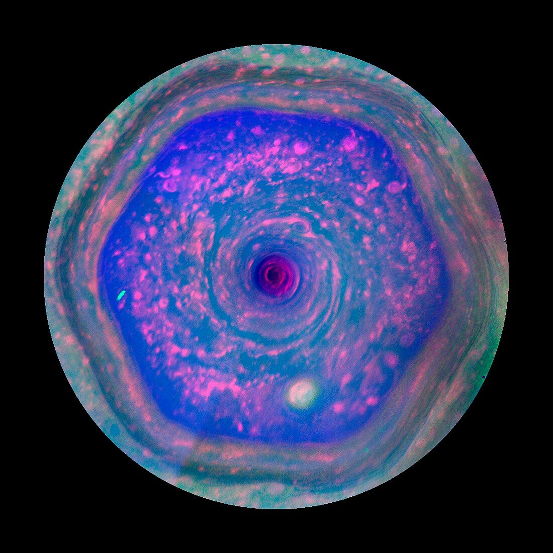 Saturn's north pole, Cassini image