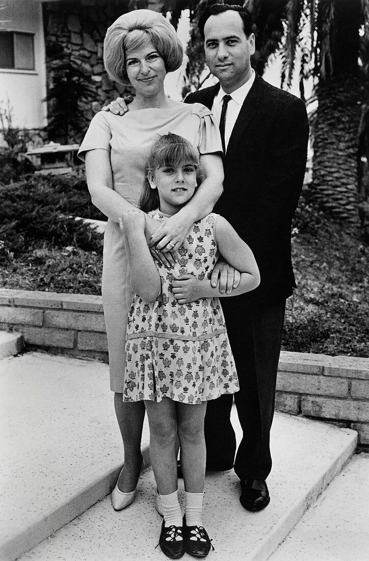 Theodore H. Maiman with his wife Shirley and daughter Sheri