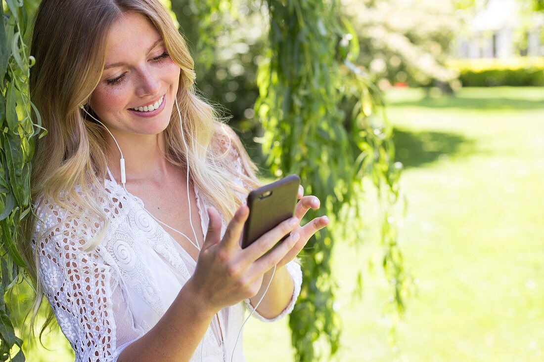 Woman using smartphone