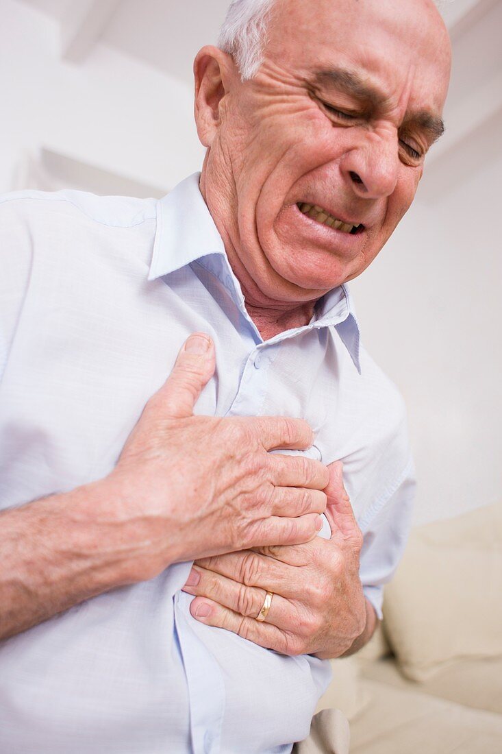 Man with chest pain