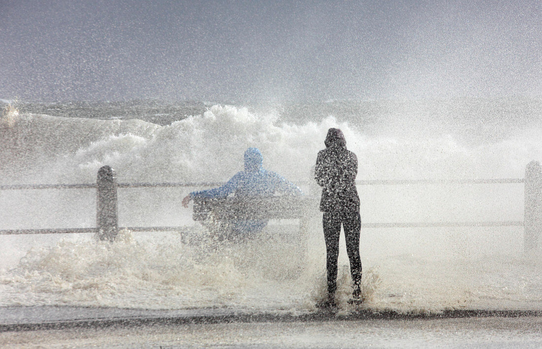 Sea spray during storm, Cape Town, South Africa