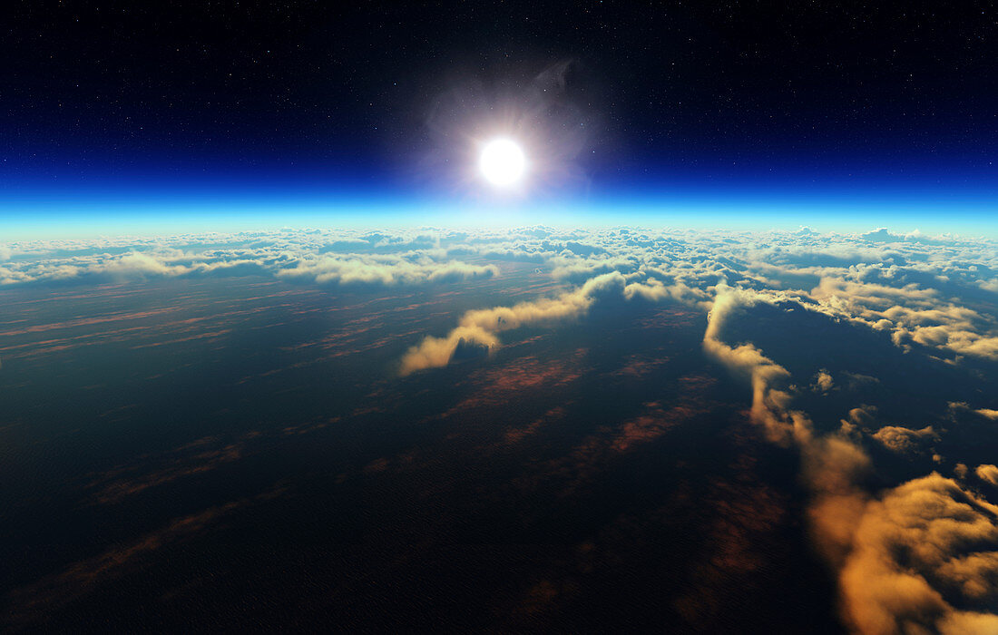 Sunrise above planet earth