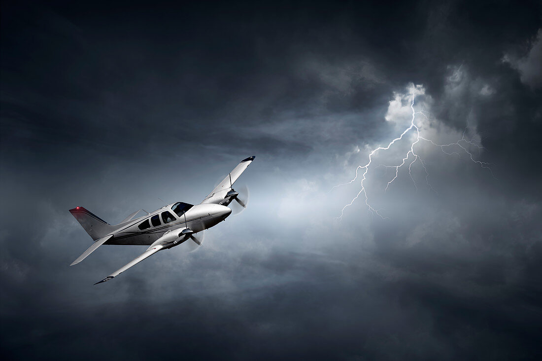 Aeroplane in thunder storm