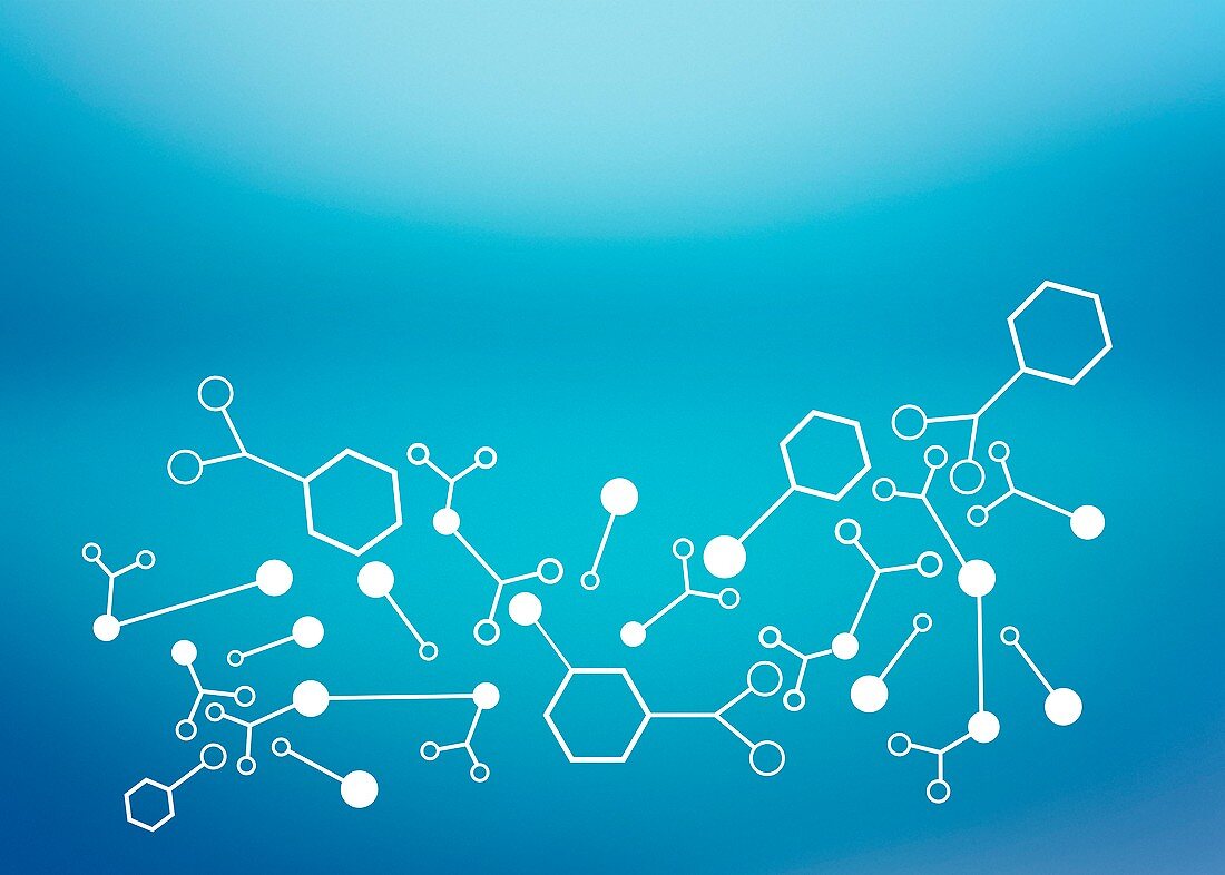 Abstract background with molecules, illustration