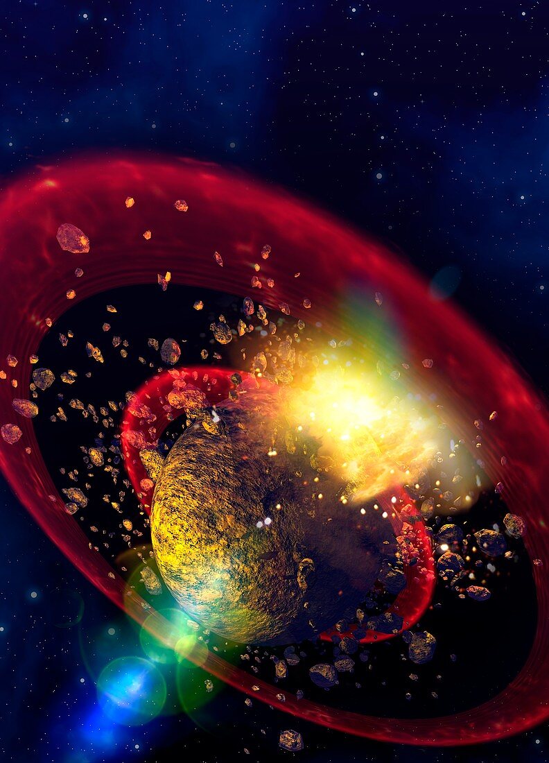 Planet exploding, illustration