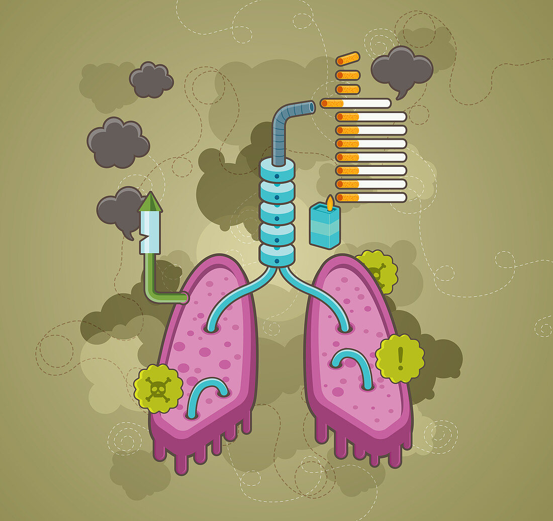 Illustration of effects of smoking on health
