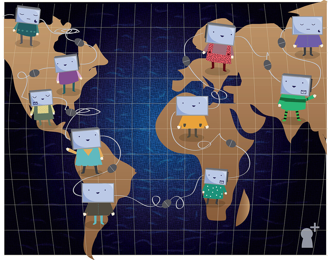 Illustration of global networking