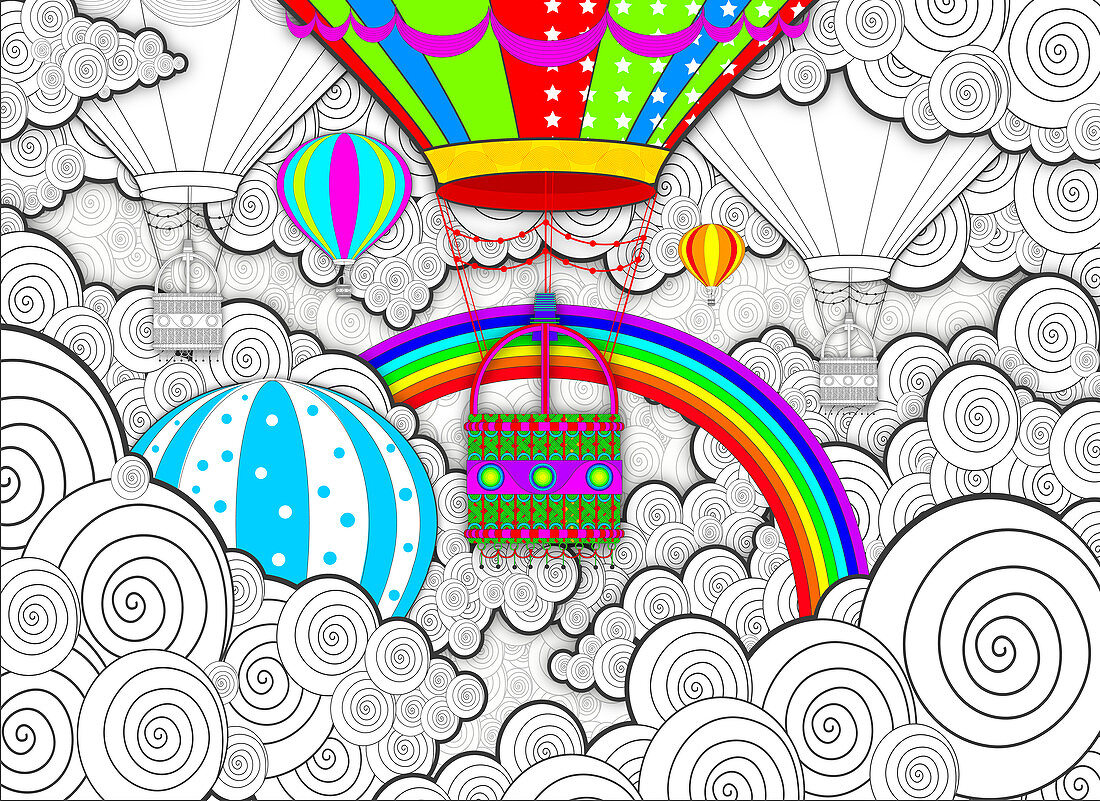 Illustration of hot air balloon festival