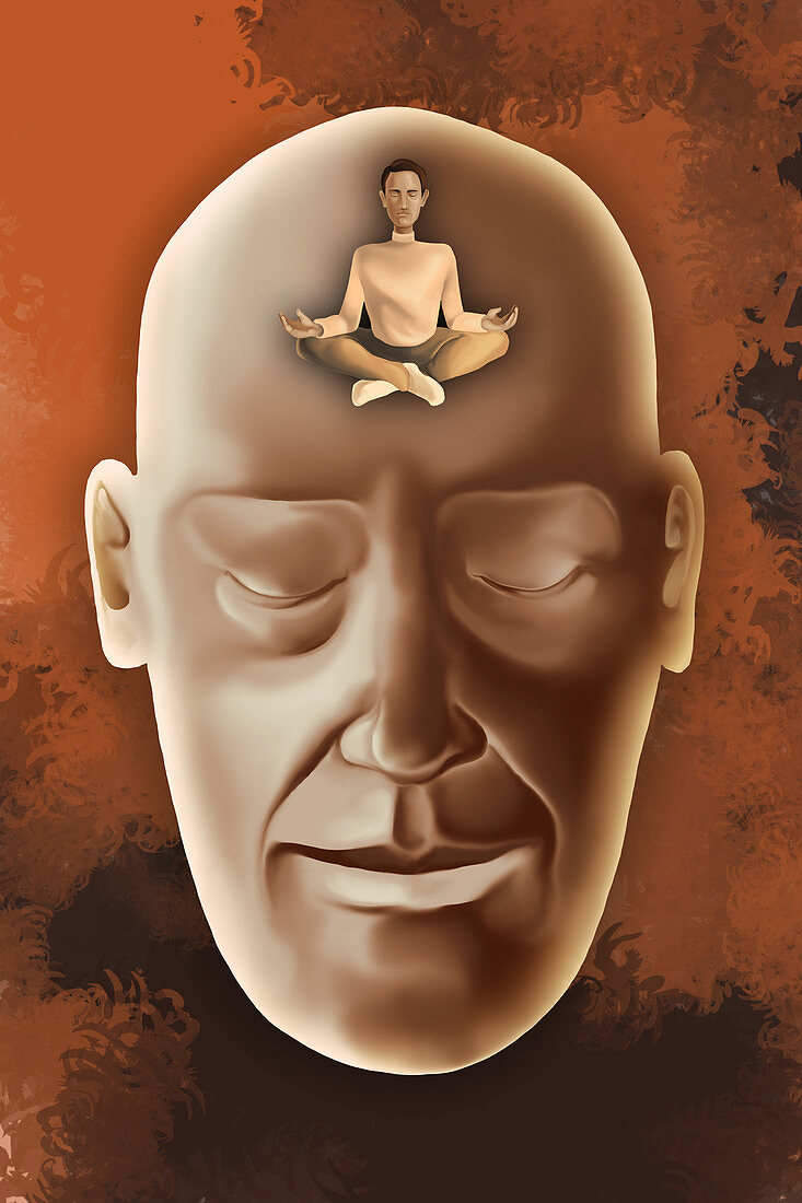 Illustration of human face with eyes closed