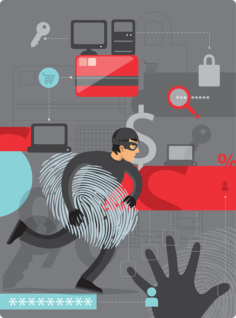 Illustration of internet identity theft
