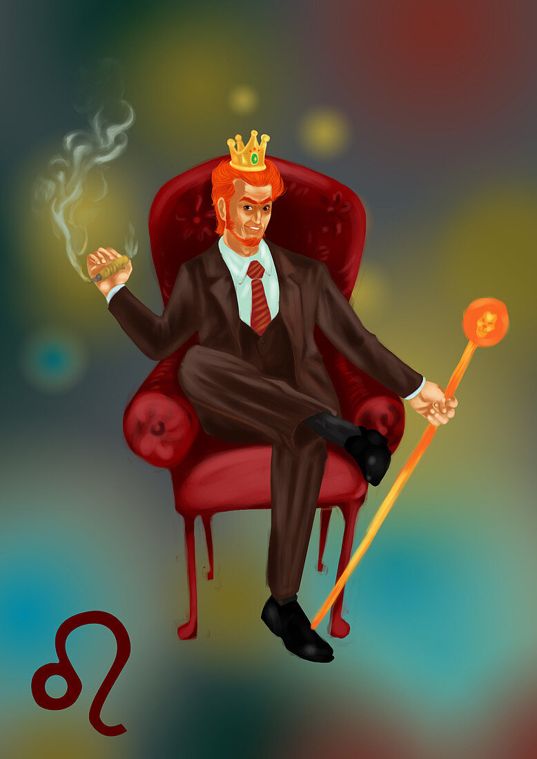 Illustration of characteristic of a Leo businessman