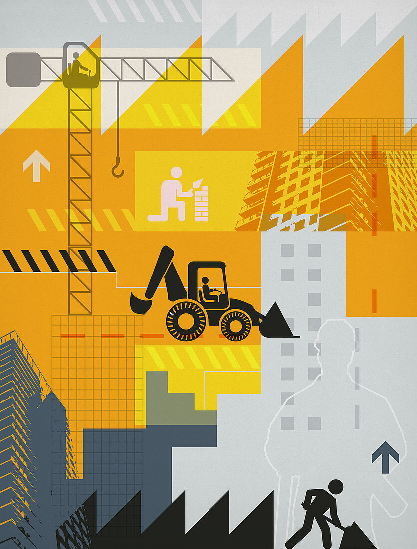 Illustration of construction industry