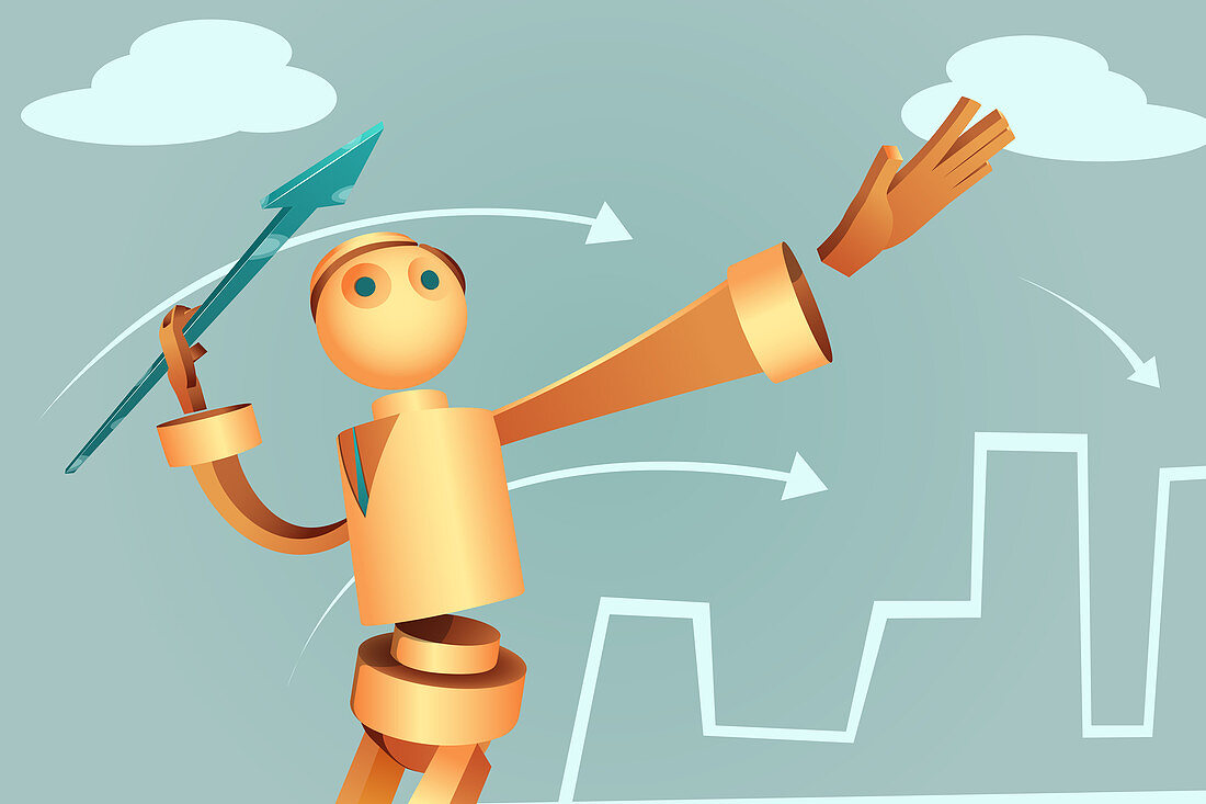Illustration of robotic businessman