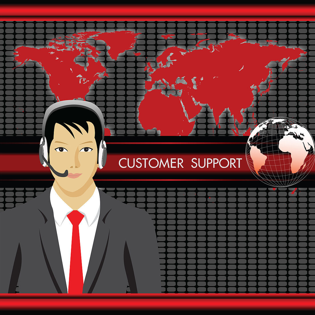 Indian customer service representative, illustration