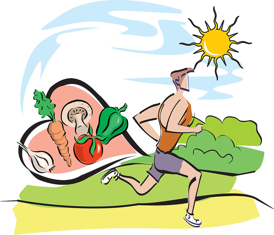 Man jogging, illustration