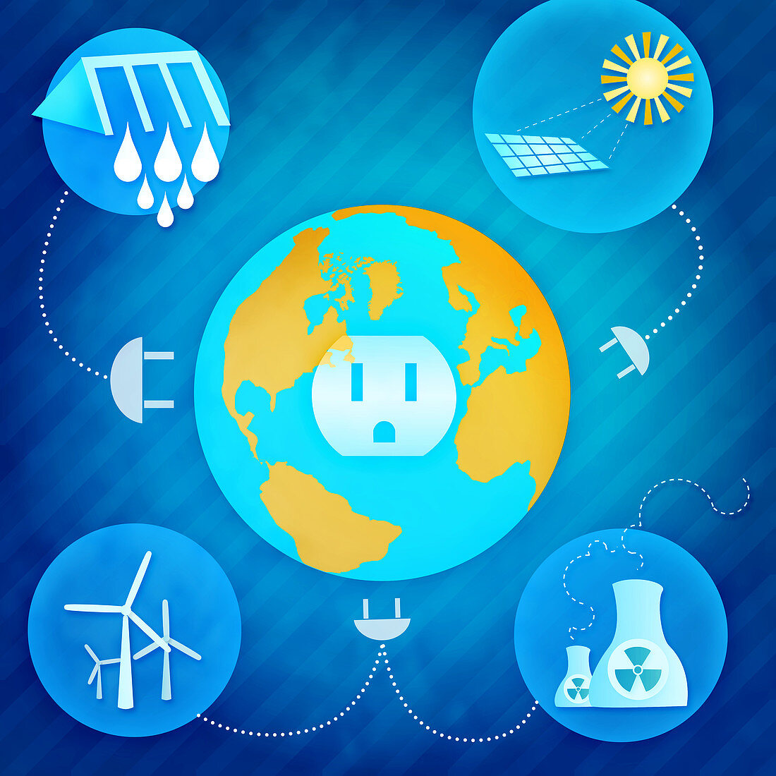Resources of electricity production, illustration