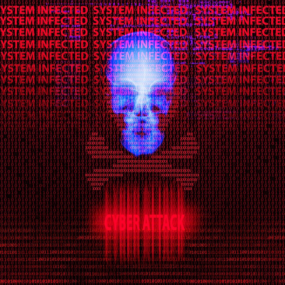 Cyber attack, illustration