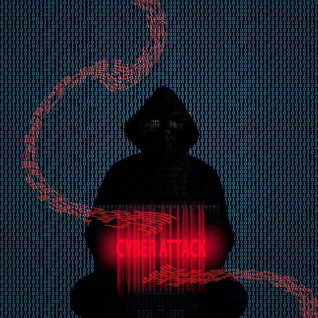 Cyber attack, illustration