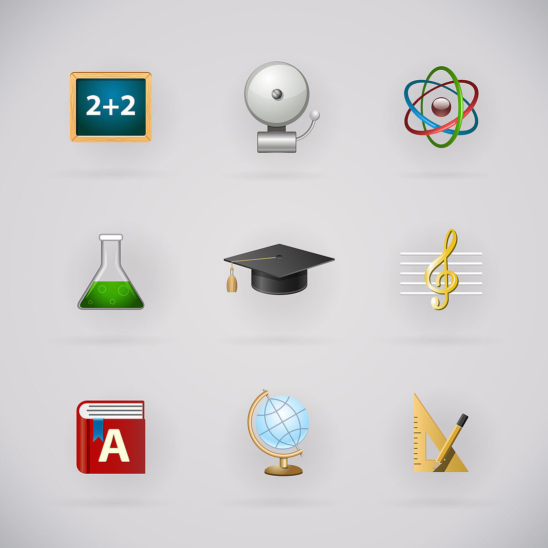 Education icons, illustration