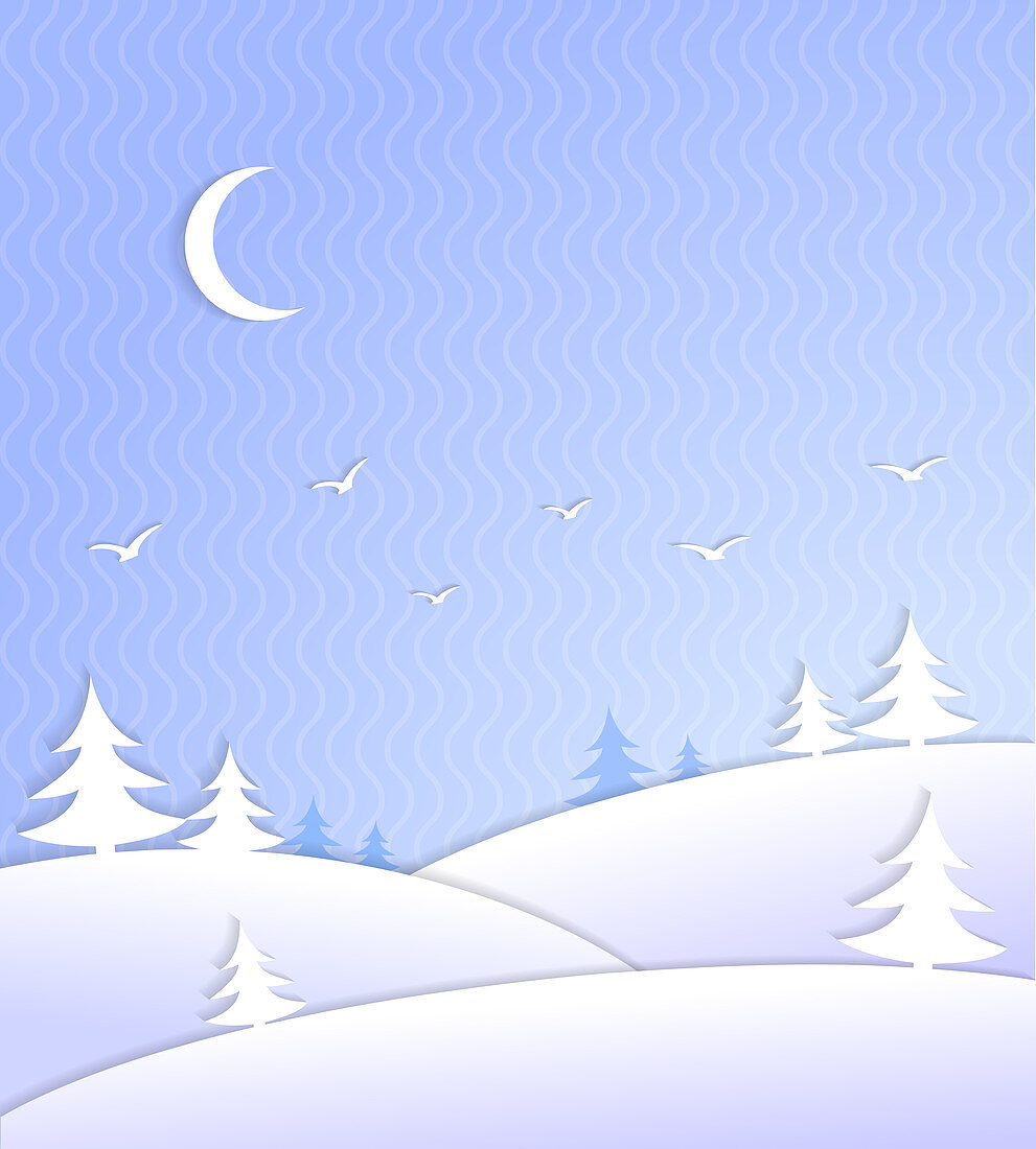 Winter scene, illustration