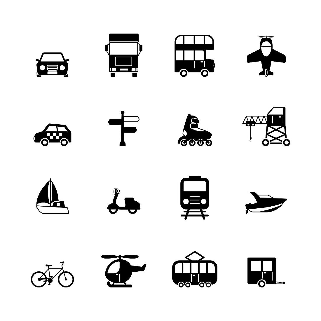 Transport icons, illustration