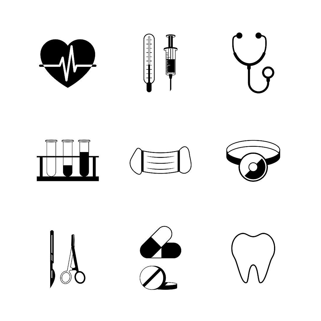 Medical icons, illustration