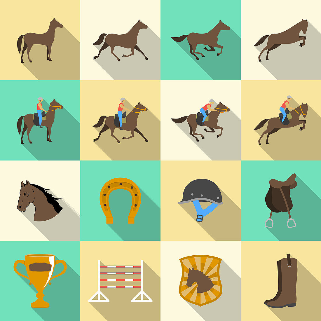 Horseback riding, illustration