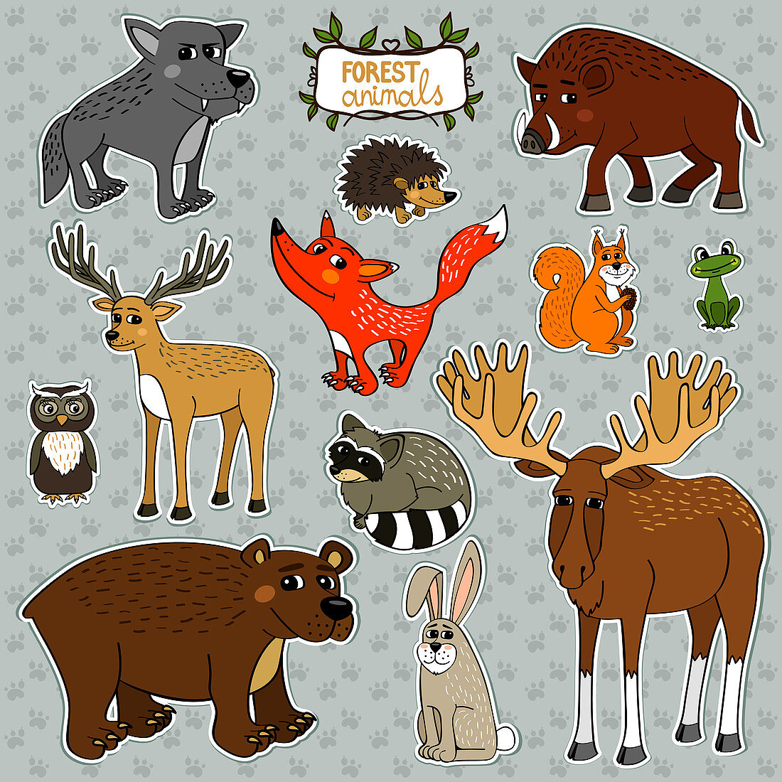 Forest animals, illustration