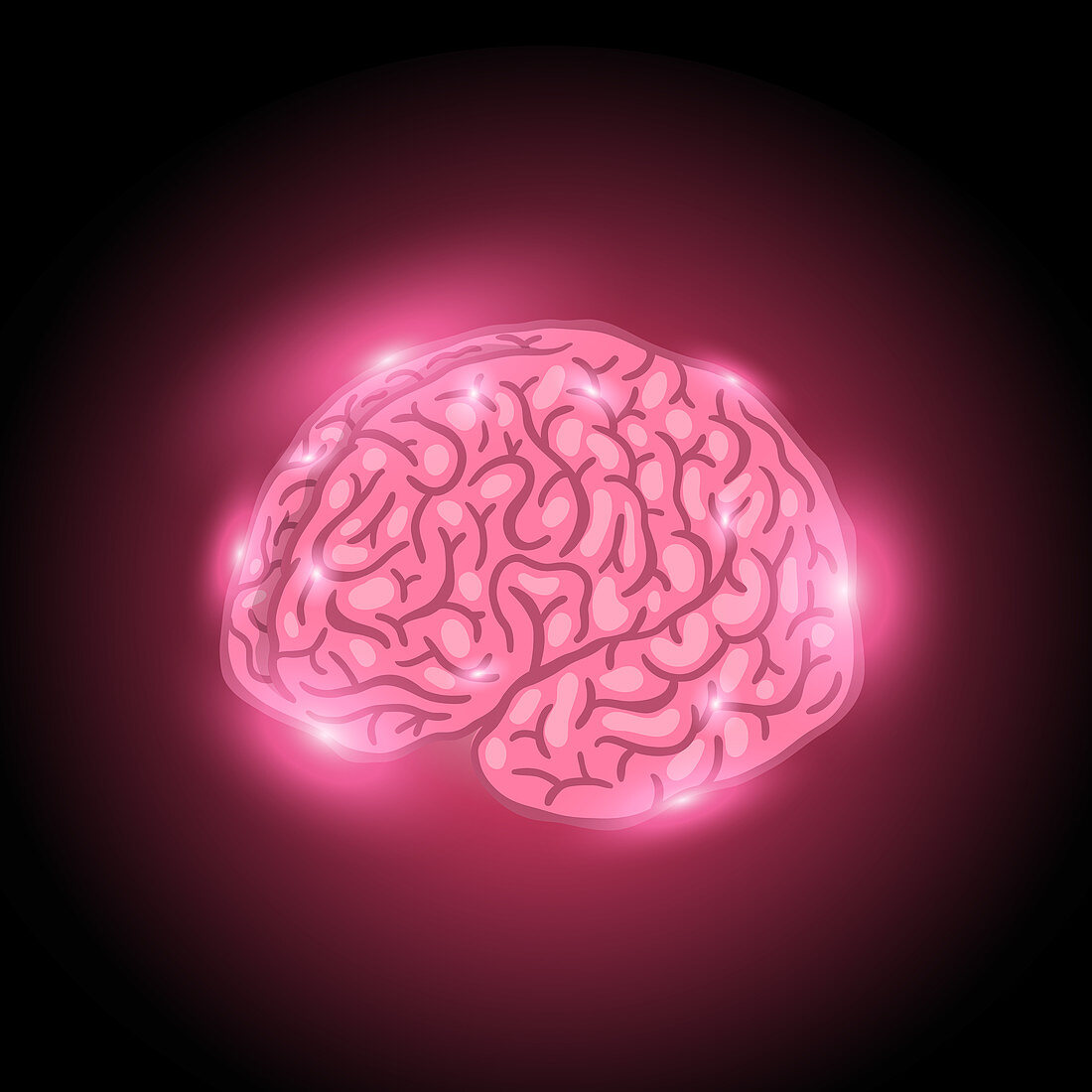 Glowing brain, illustration