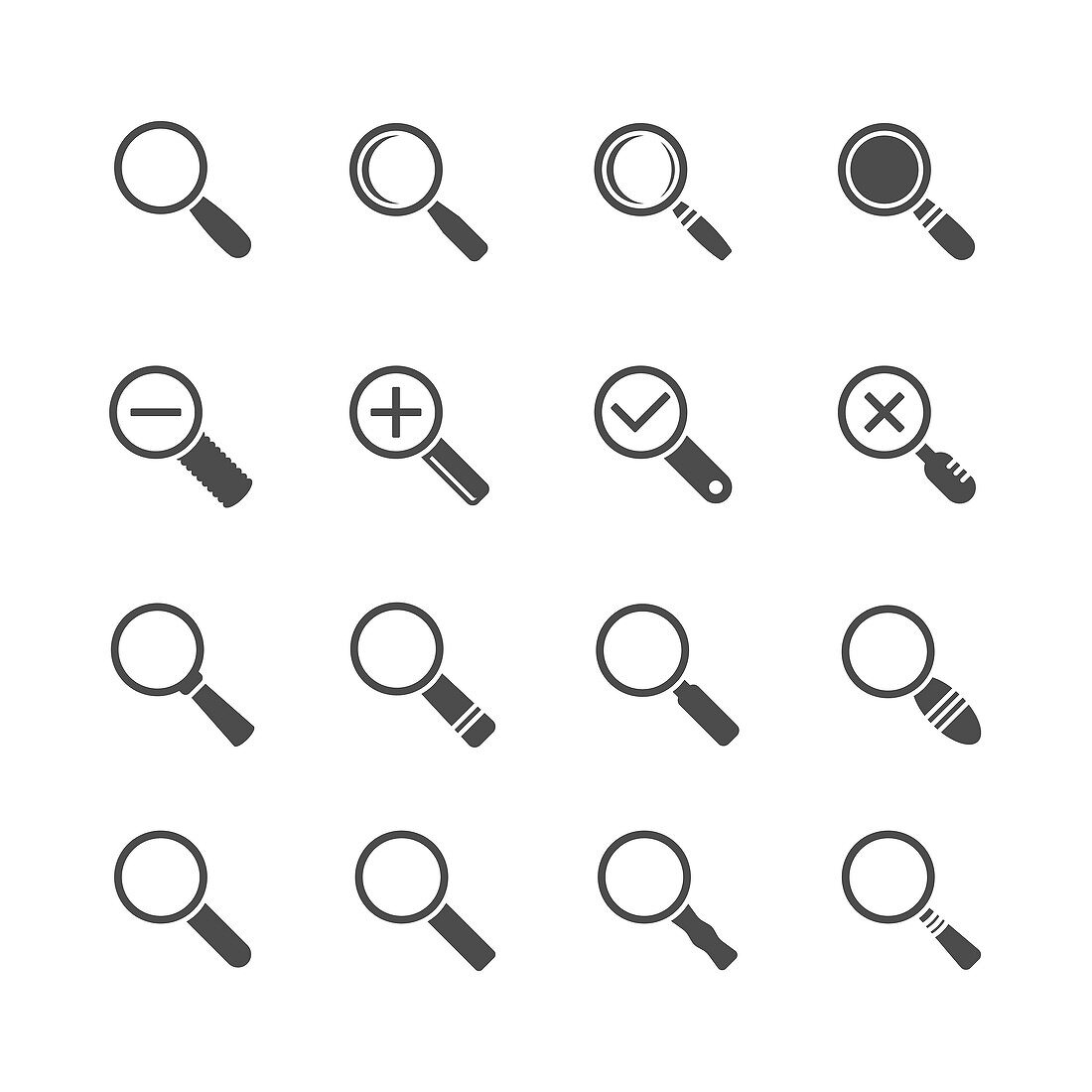 Magnifying glass icons, illustration