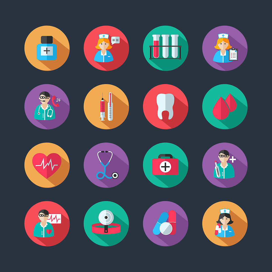 Healthcare icons, illustration