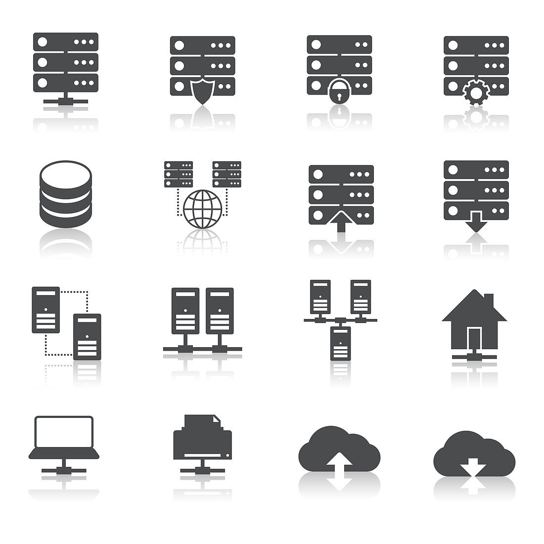 Internet infrastructure icons, illustration