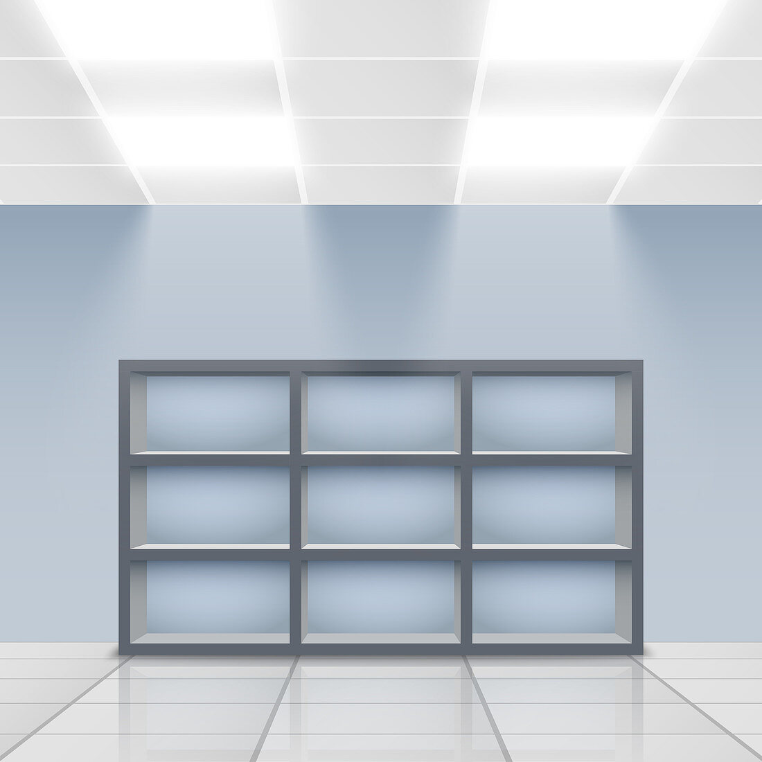Empty store display, illustration