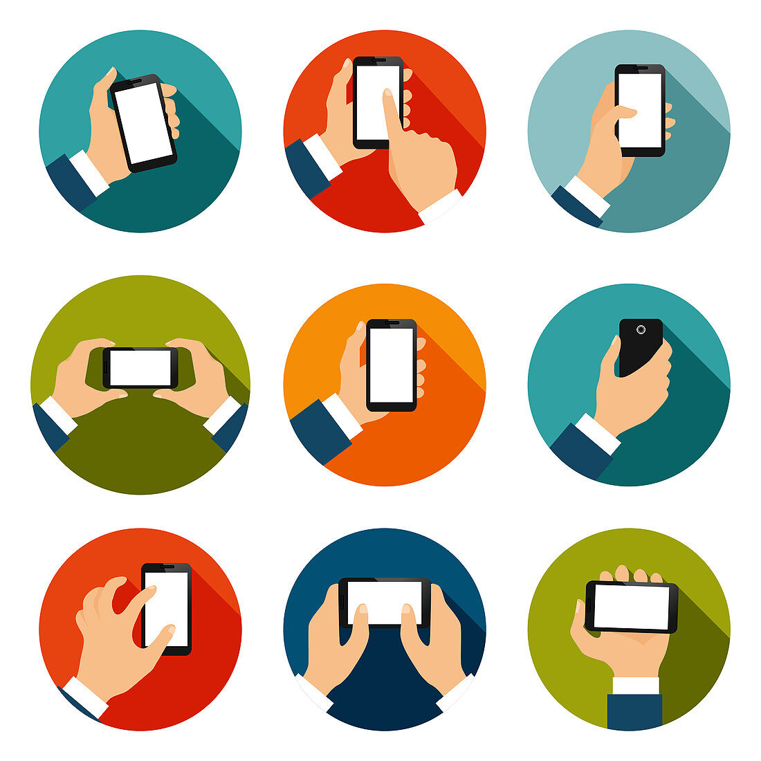 Touch screen hand gestures, illustration