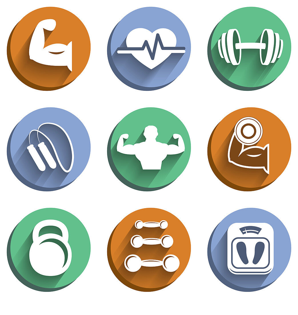 Fitness icons, illustration