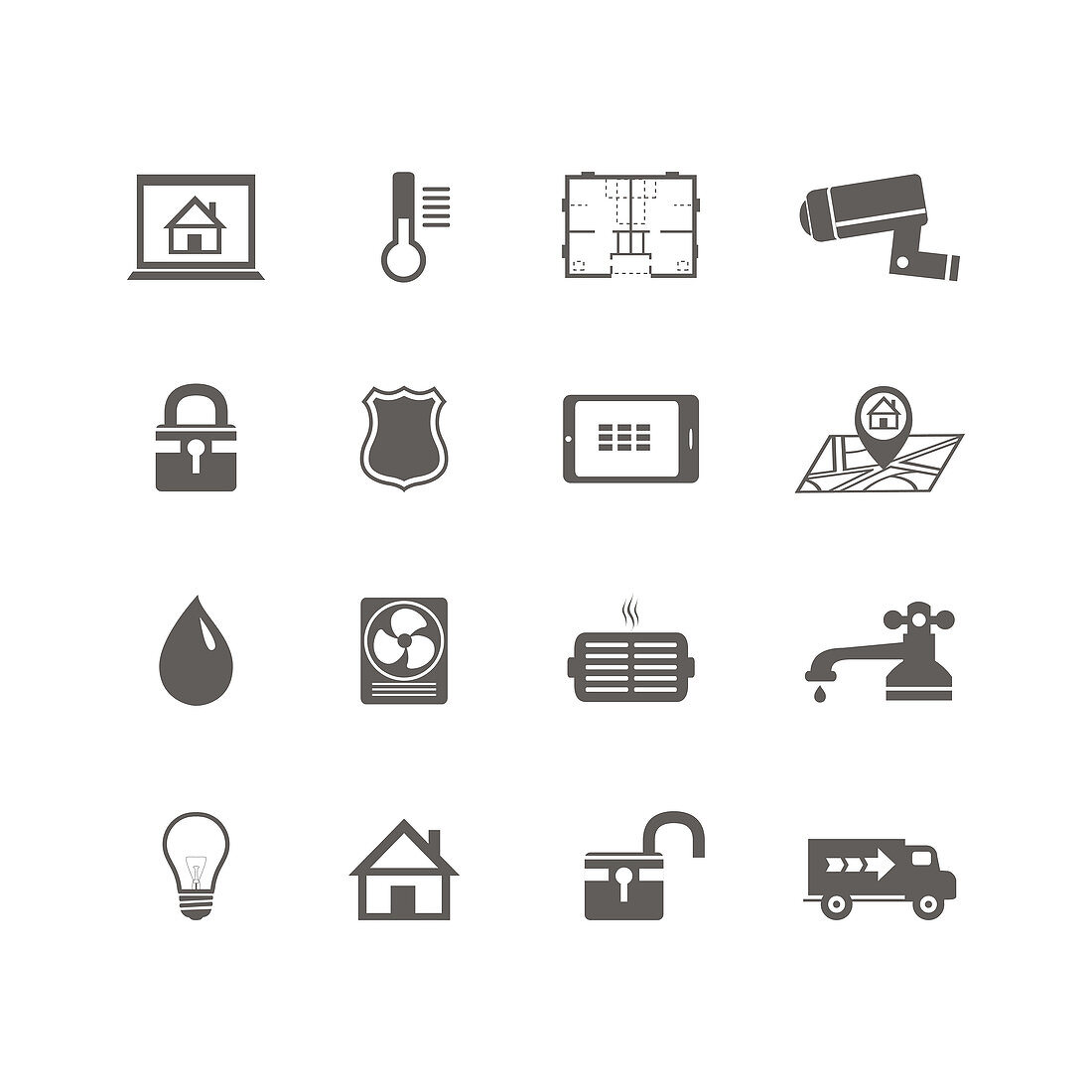 Smart home icons, illustration