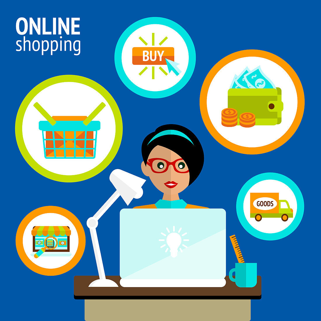 Online shopping, illustration