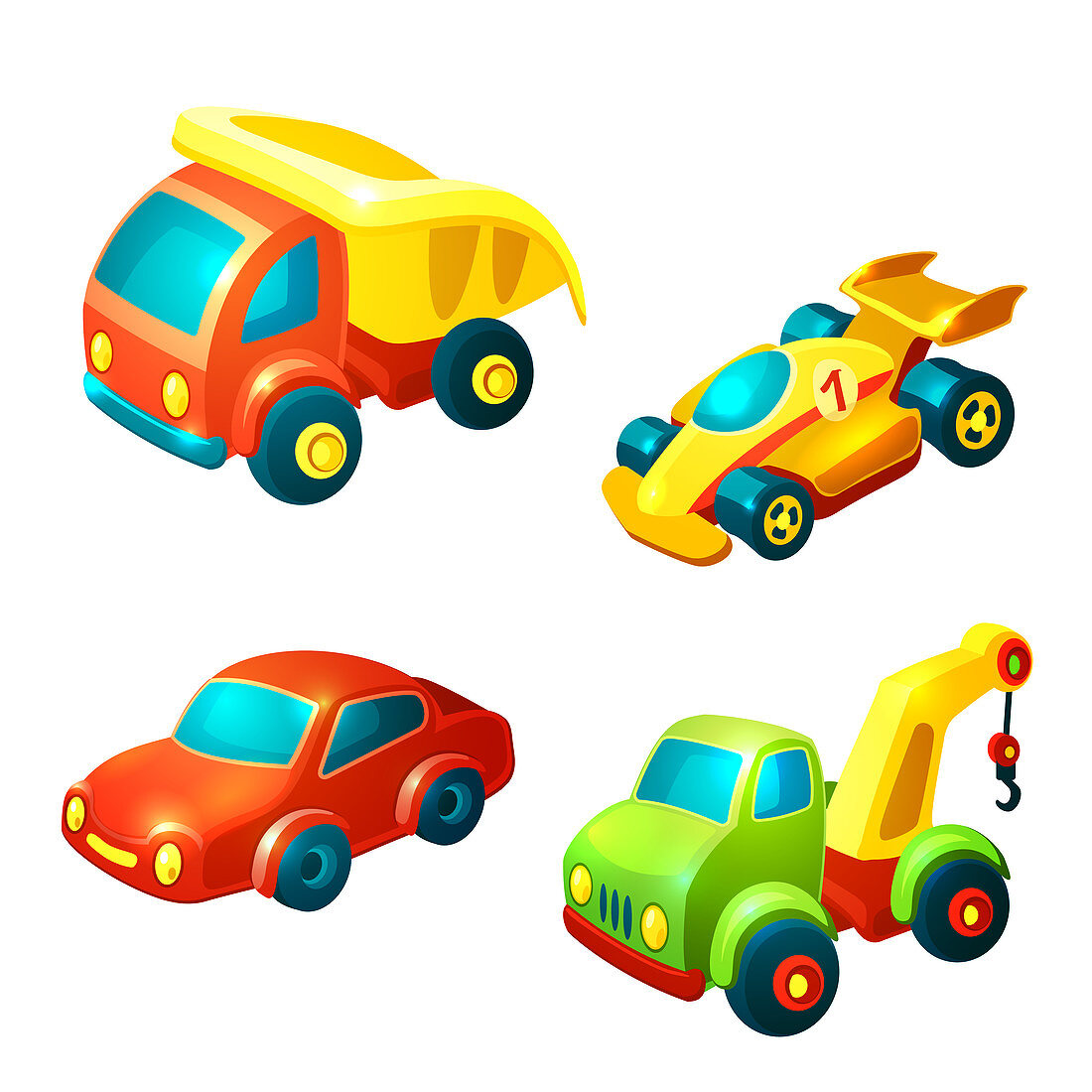 Toy vehicles, illustration