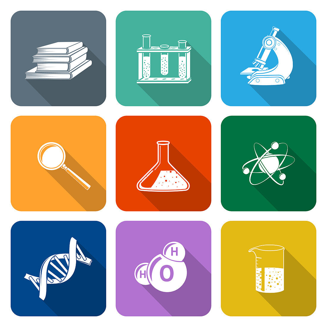 Science icons, illustration