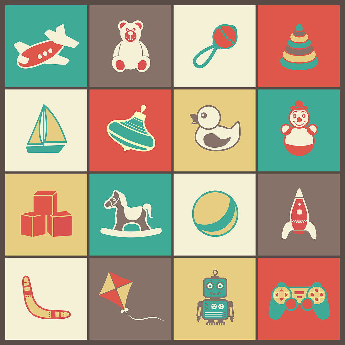 Toy icons, illustration