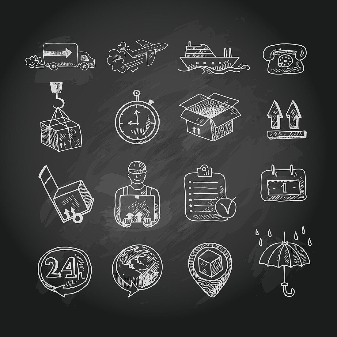 Logistics icons, illustration