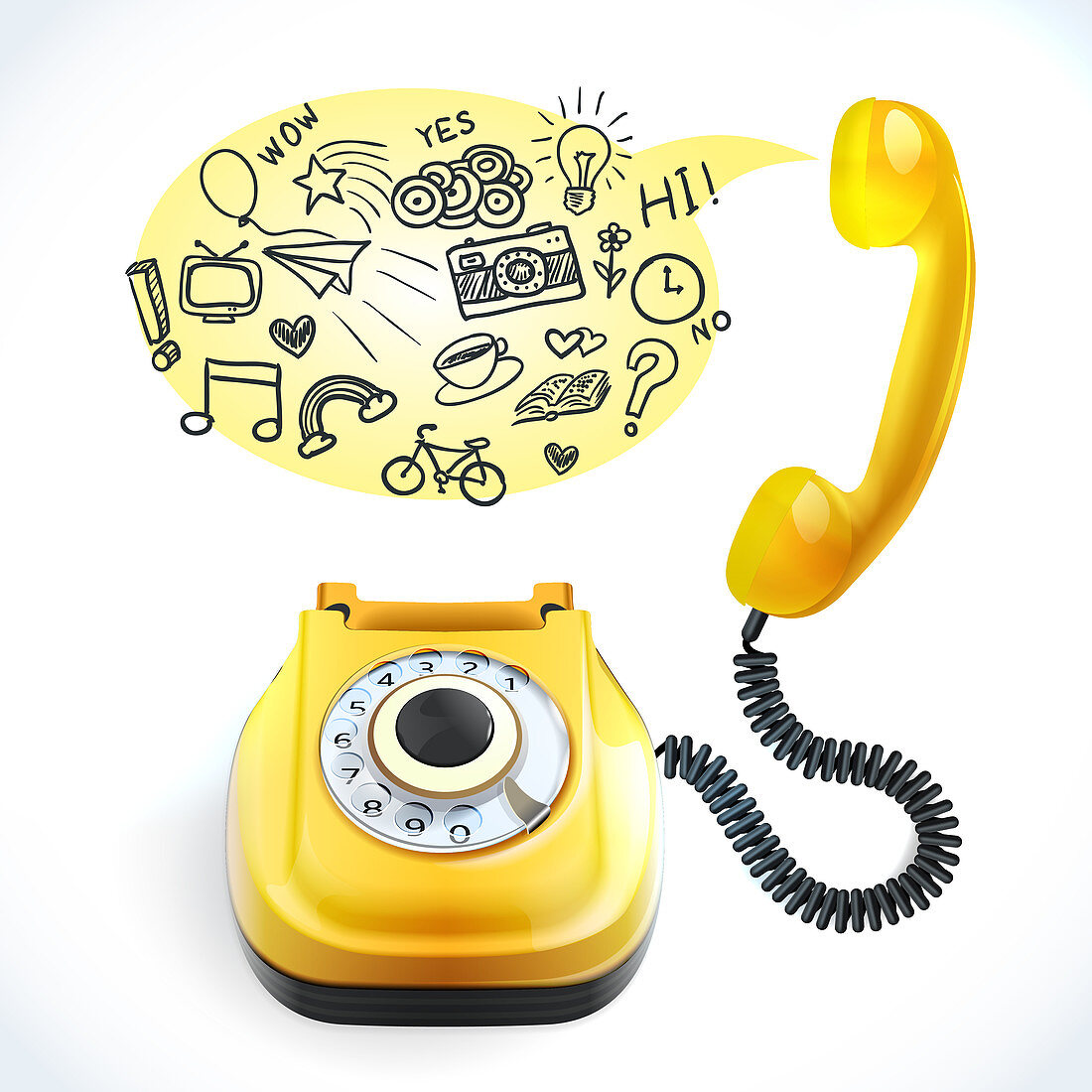 Phone call, illustration