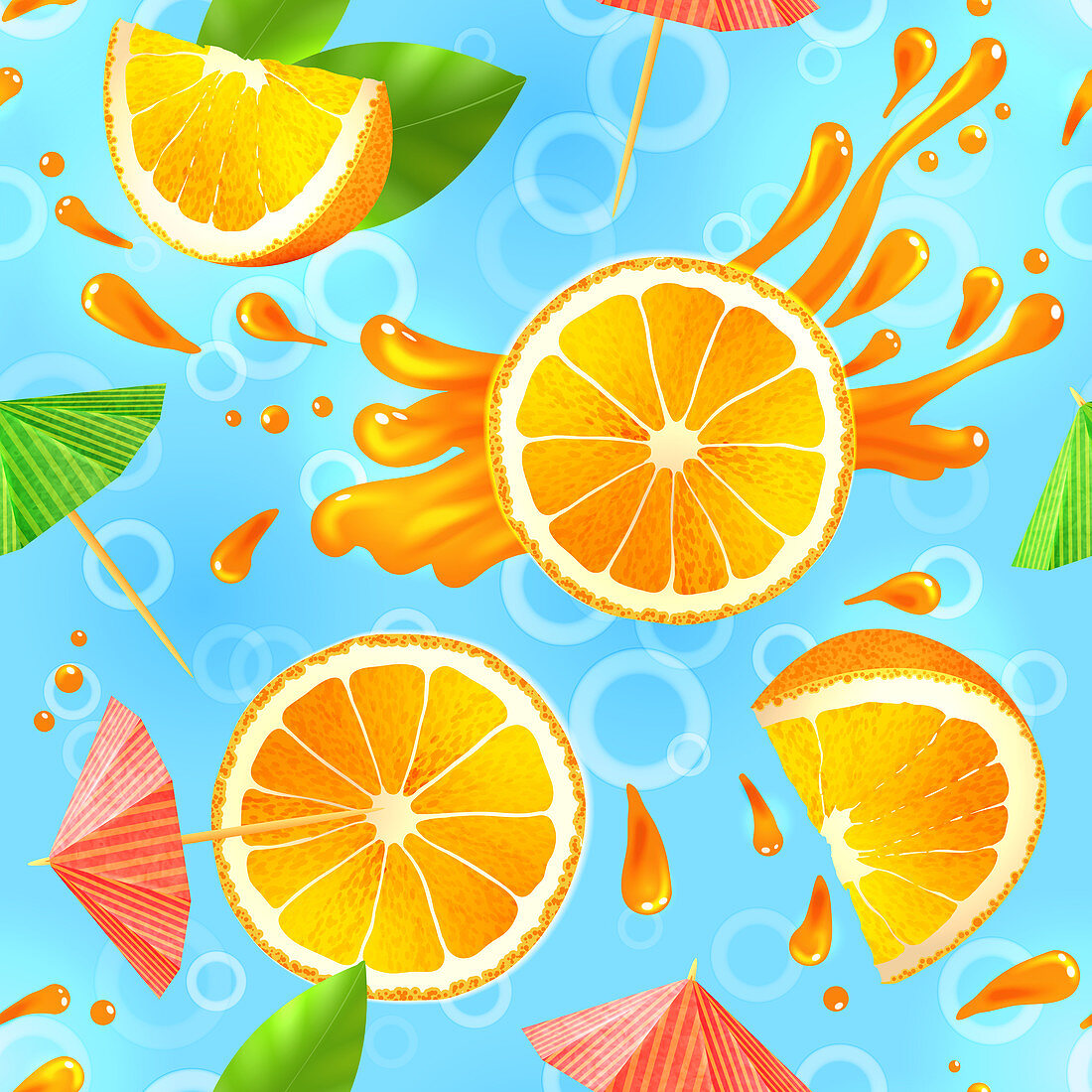 Orange slices, illustration