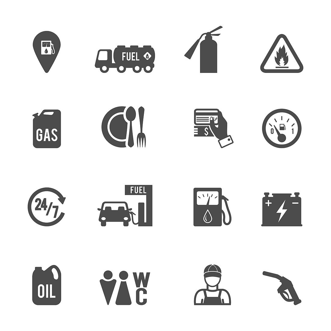 Service station icons, illustration