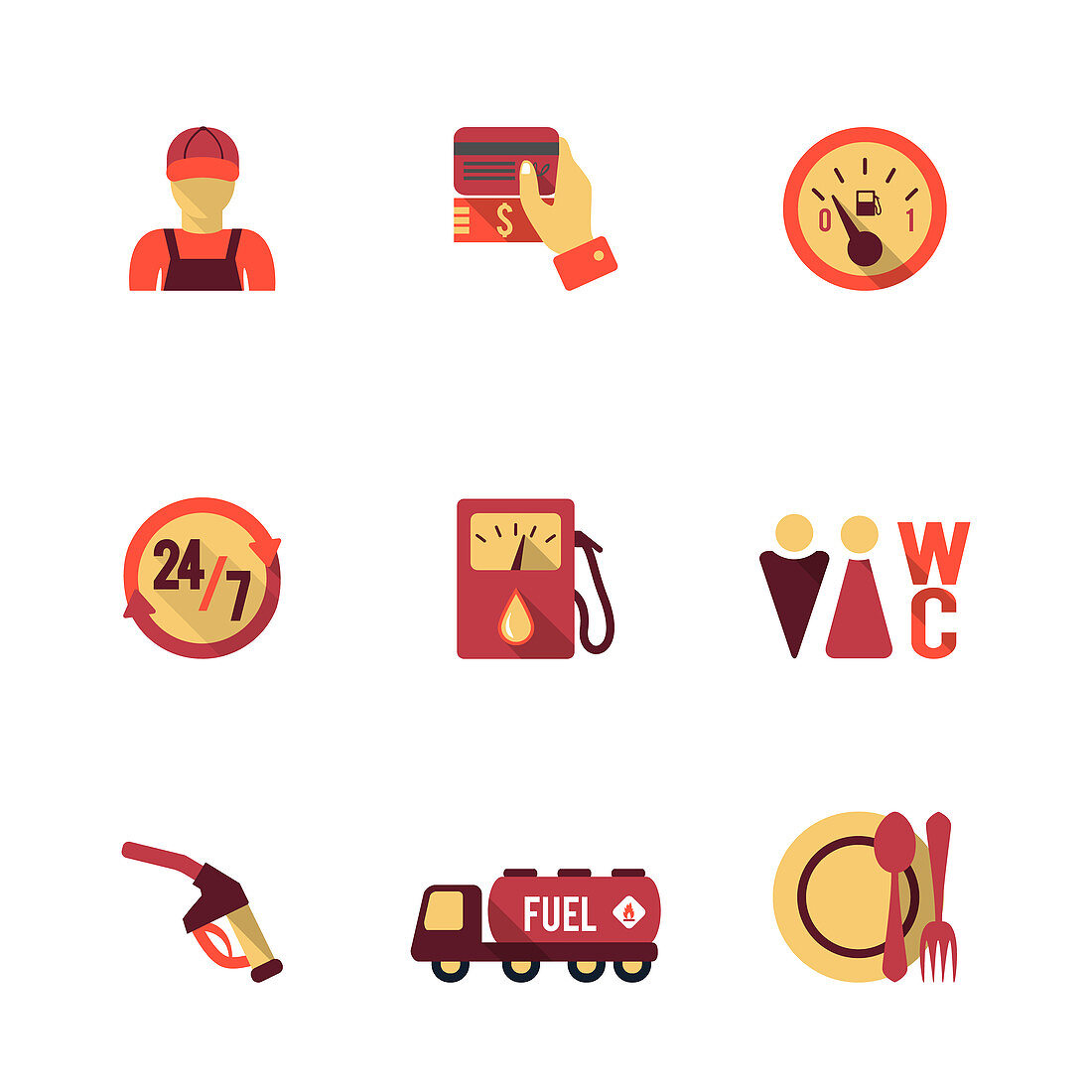 Service station icons, illustration