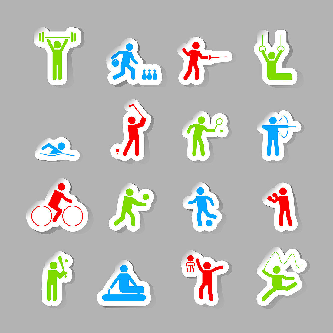 Sporting icons, illustration