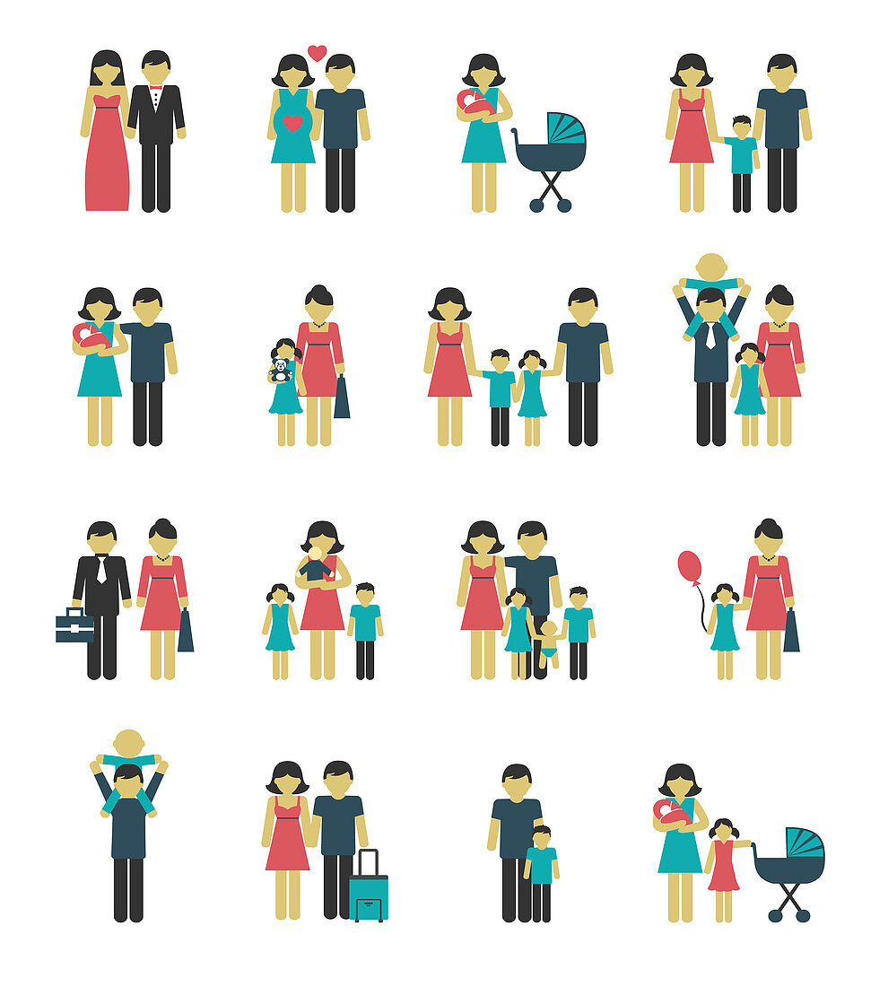 Family icons, illustration