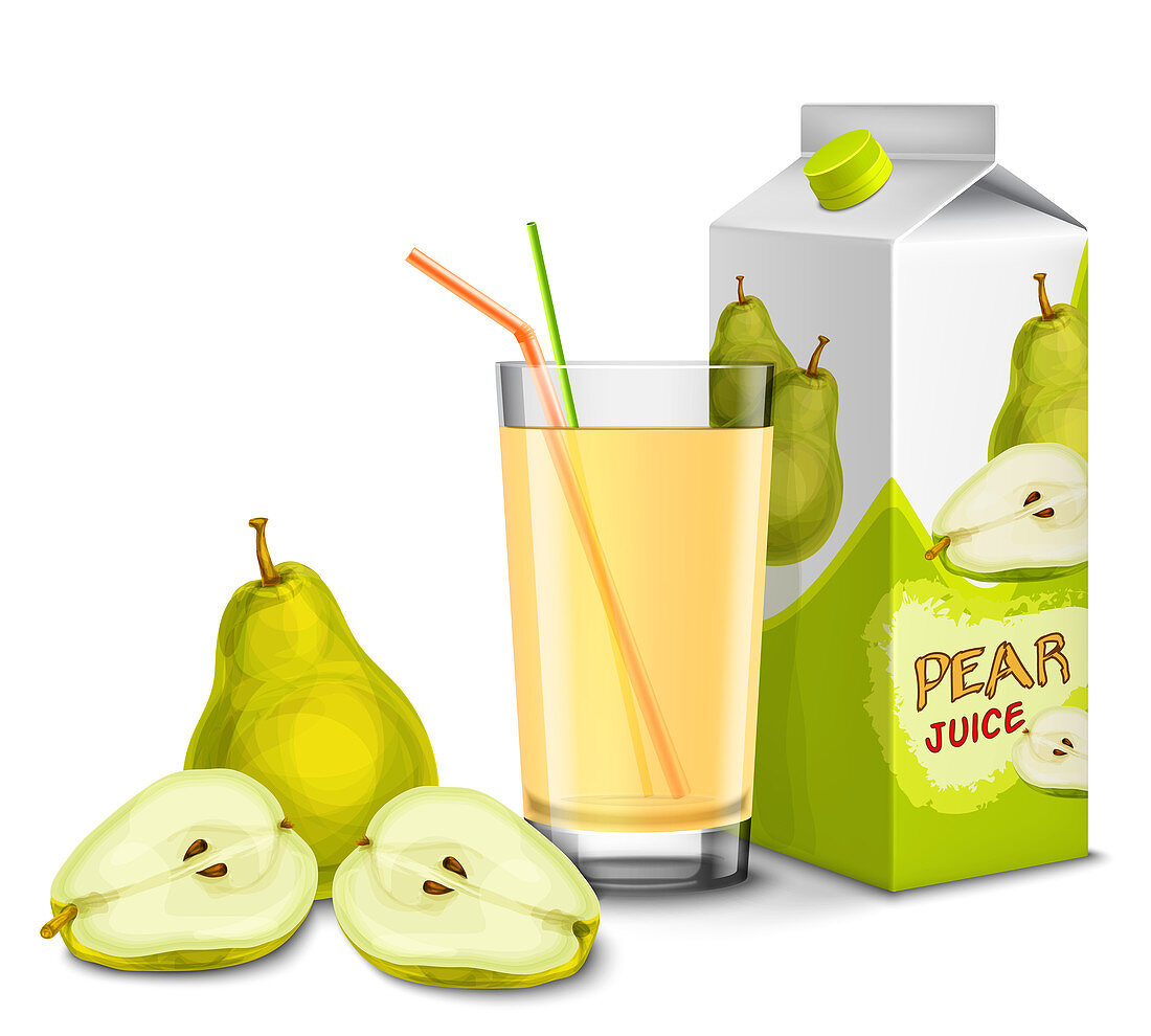 Pear juice, illustration
